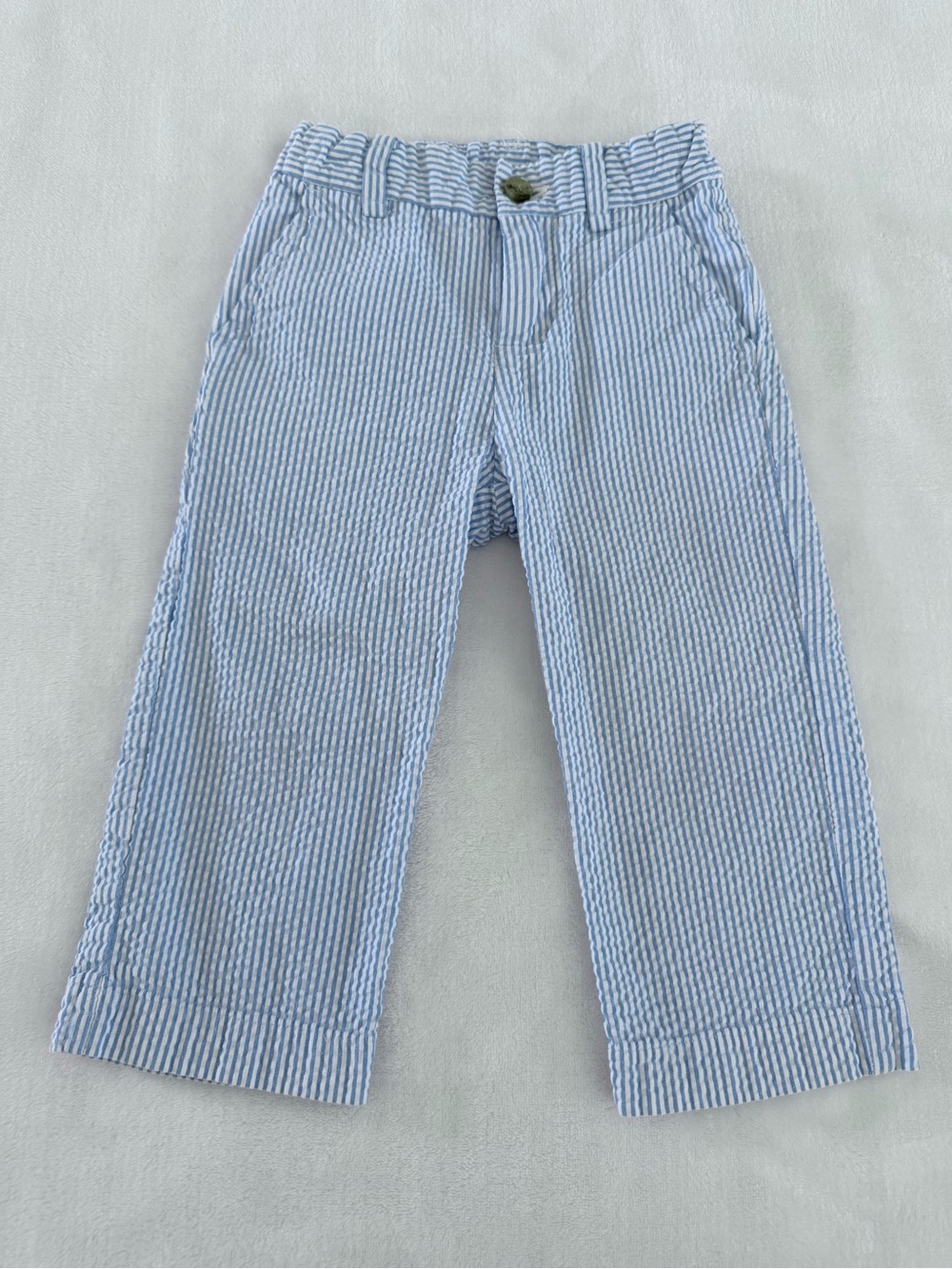 Janie & Jack Toddler Boy Blue Seersucker Pants (size 18-24m)